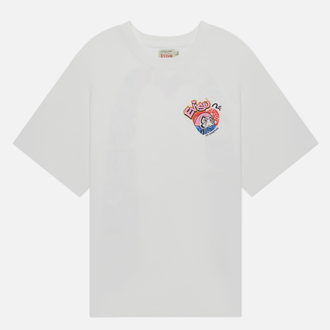 Женская футболка Evisu Daruma Printed Daicock Oversized Tee белый, Размер S