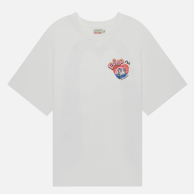 Женская футболка Evisu Daruma Printed Daicock Oversized Tee белый, Размер M