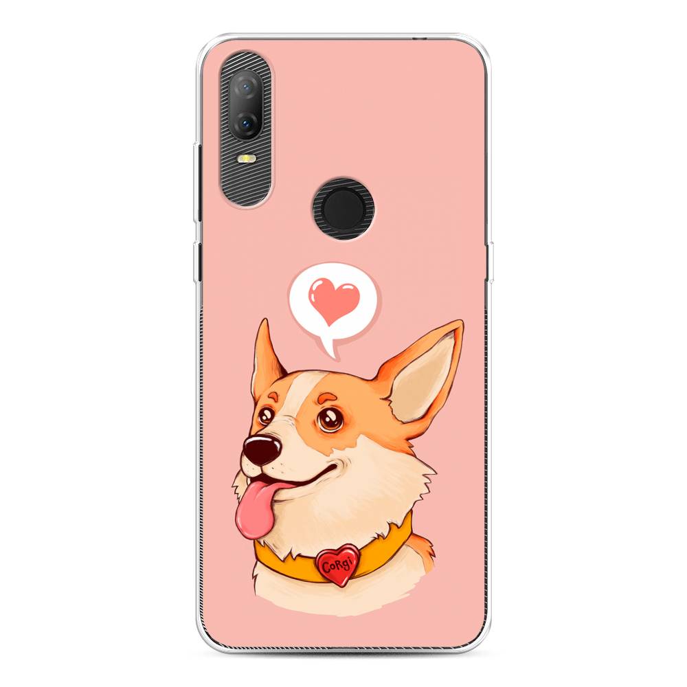 

Чехол на Alcatel 1V (2020) 5007U "Корги язык", Розовый;коричневый, 170950-1