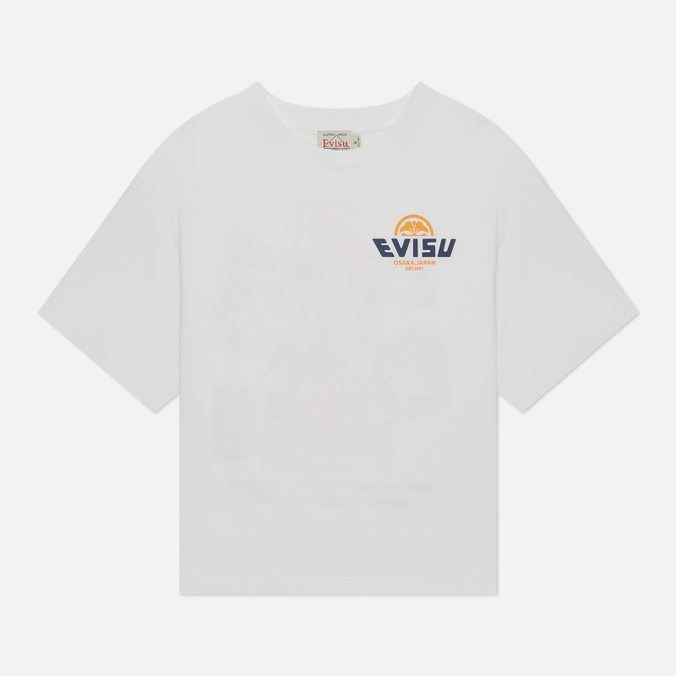Женская футболка Evisu Fortune Cat Taiko Daruma Printed белый, Размер L