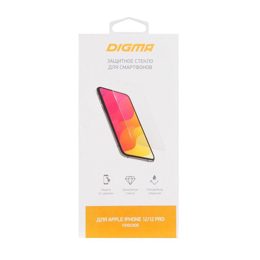 

Защитное стекло для экрана Digma для Apple iPhone 12/12 Pro прозрачная, 1 шт [dgg1ap12pa]