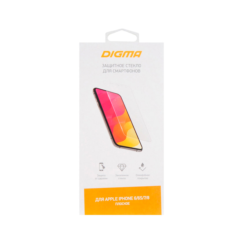 

Защитное стекло для экрана Digma для Apple iPhone 6/6S/7/8 прозрачная, 1 шт [dgg1ap876a]