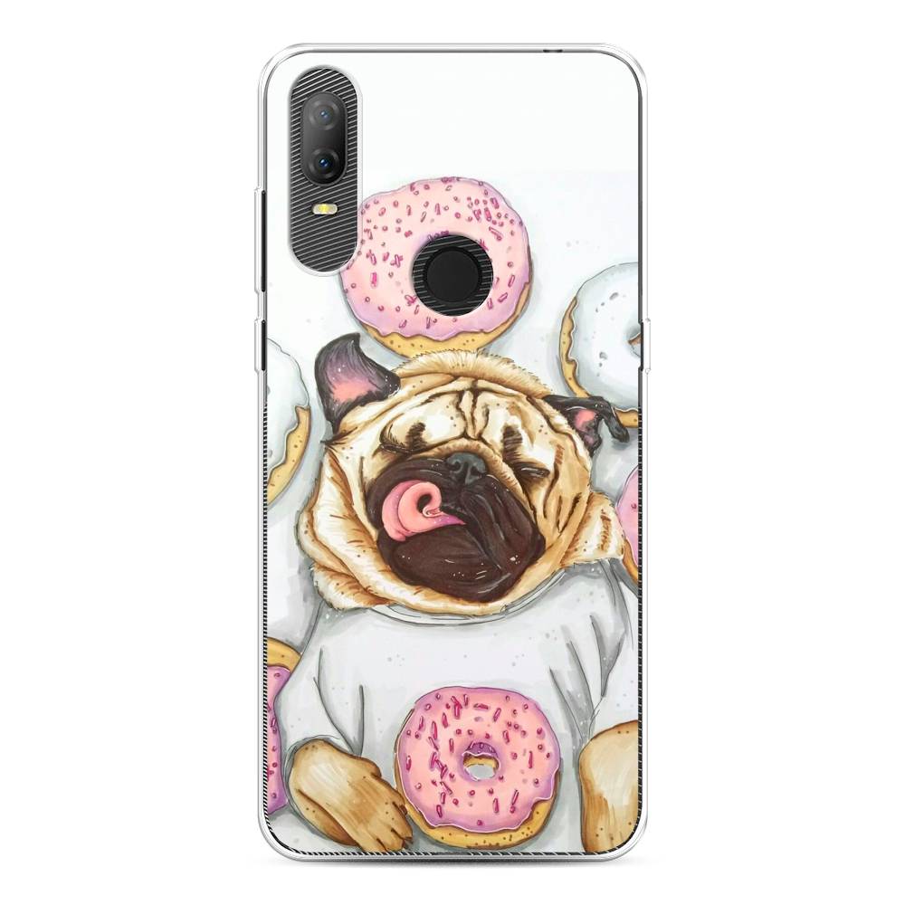 

Чехол на Alcatel 1V (2020) 5007U "Счастливый мопс", Розовый;бежевый;коричневый, 170950-1