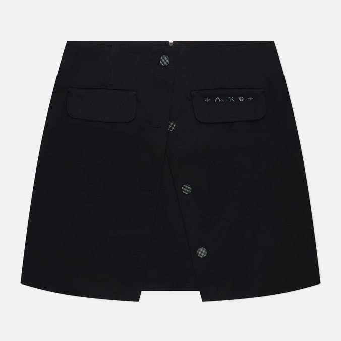 Женская юбка Evisu Evisukuro Button Up Wrap A-Line Mini чёрный, Размер L