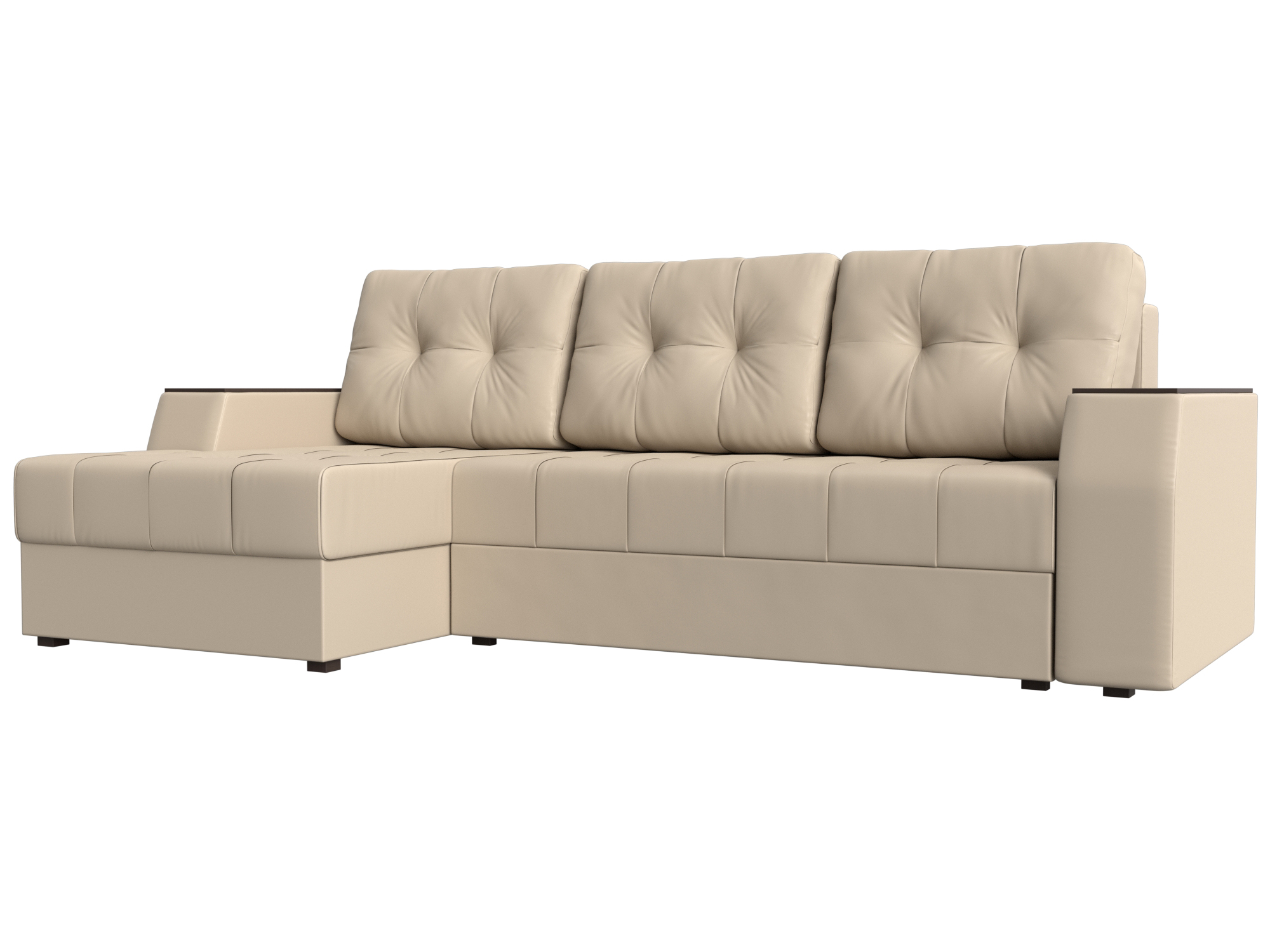 

Угловой диван Эмир БС левый экокожа бежевый, Угловой диван Эмир БС левый угол