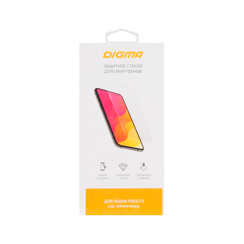 

Защитное стекло для экрана Digma для Xiaomi Poco F3 2.5D, 1 шт, черный [dgg2xpf3aa]