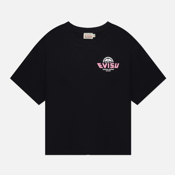 Женская футболка Evisu Fortune Cat Taiko Daruma Printed чёрный, Размер L