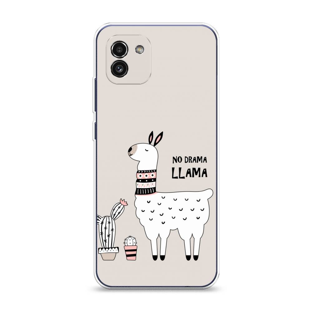 

Чехол Awog на Samsung Galaxy A03 / Самсунг A03 "No drama LLama", Бежевый;серый;белый, 2104950-2