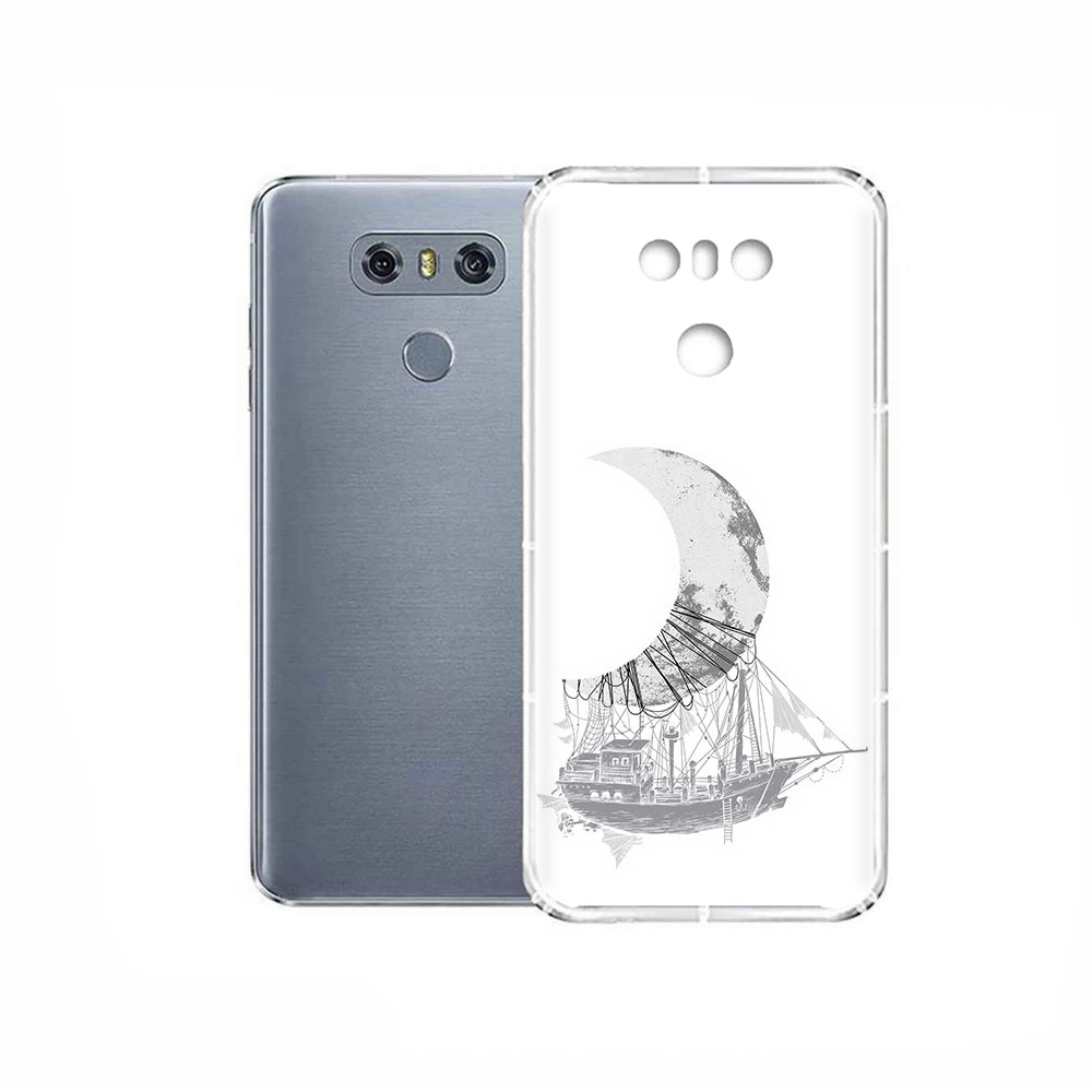 

Чехол MyPads Tocco для LG G6 черно белый корабль полумесяц, Прозрачный, Tocco