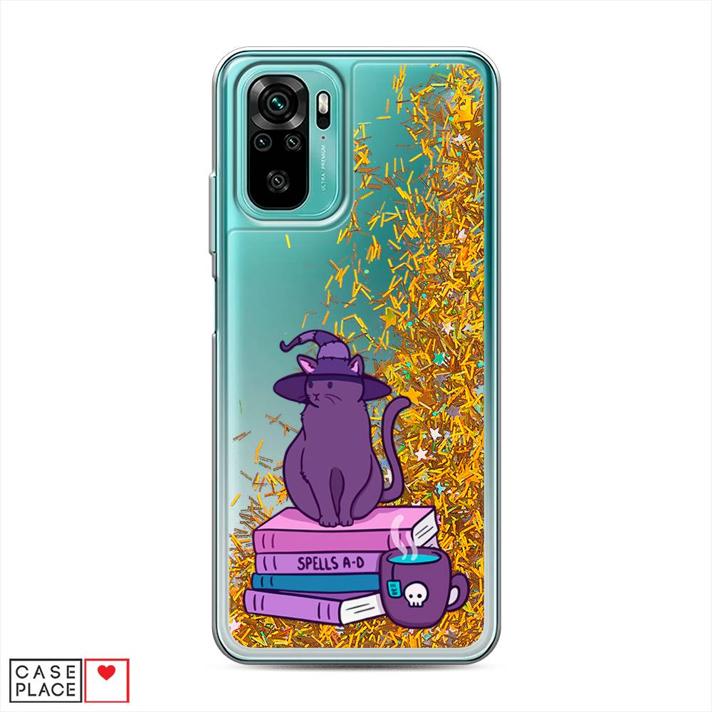 фото Жидкий чехол с блестками "magic cat" на xiaomi redmi note 10s awog