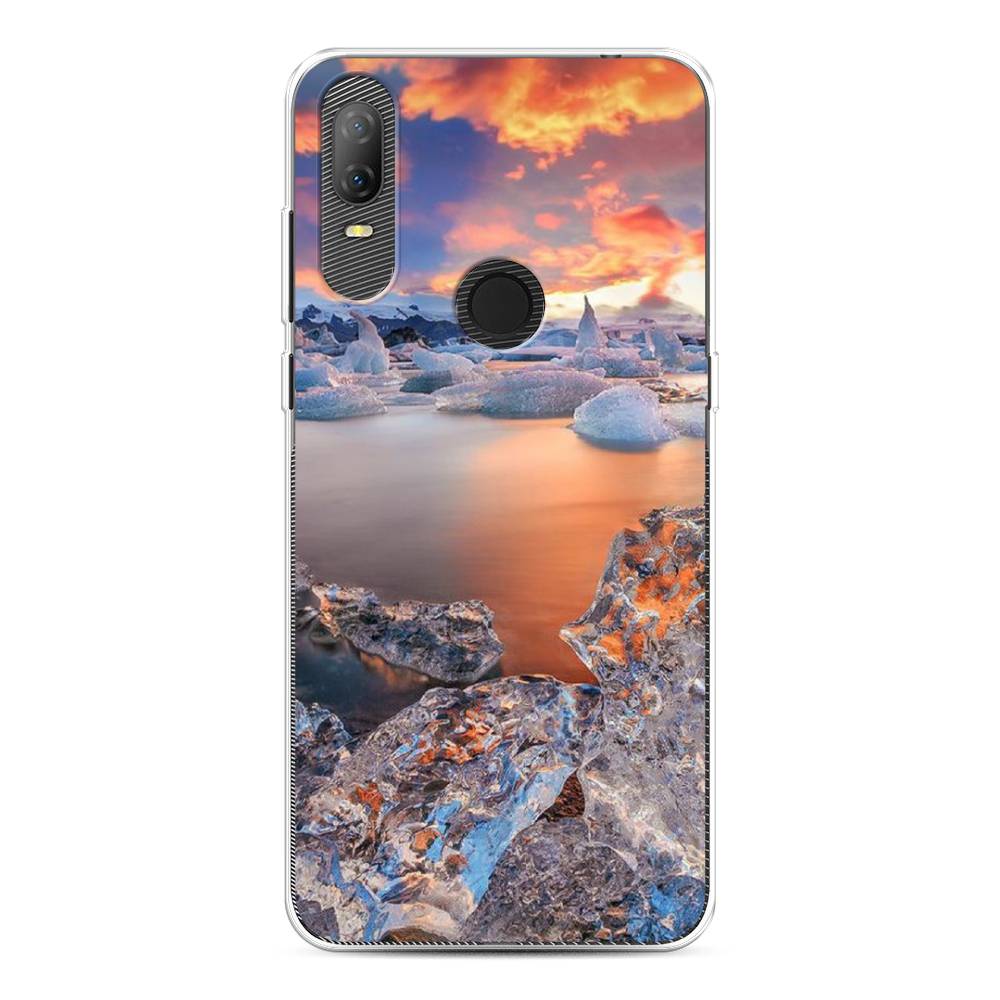 

Чехол на Alcatel 1V (2020) 5007U "Ледники", Синий;оранжевый, 170950-2