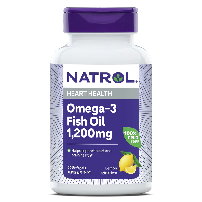 Natrol Omega-3 Fish Oil 1200mg 60caps (60 софтгелей)