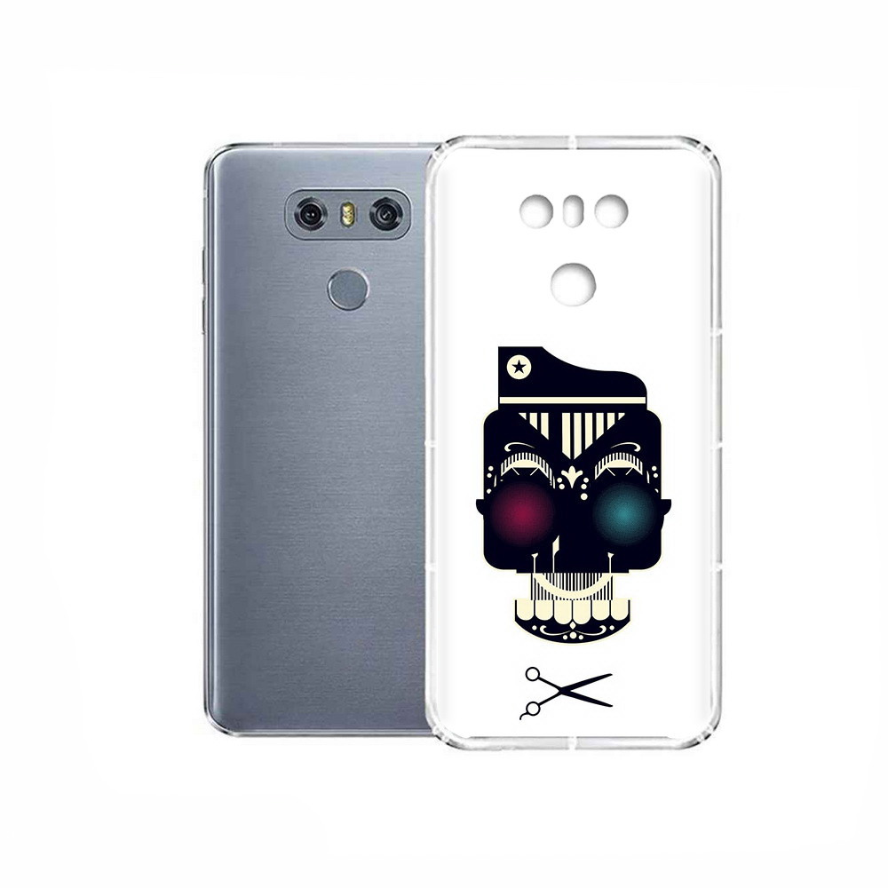 

Чехол MyPads Tocco для LG G6 черно белый скелет с яркими глазами, Прозрачный, Tocco