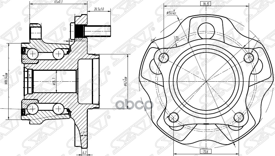 

SAT Ступичный узел задн. LEXUS RX 270/350/450h 08- 4WD