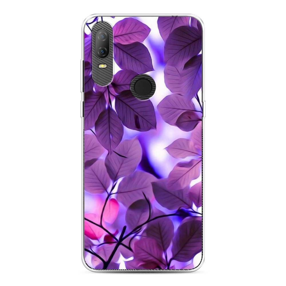 

Чехол на Alcatel 1V (2020) 5007U "Сиреневые листики", Фиолетовый;голубой, 170950-2