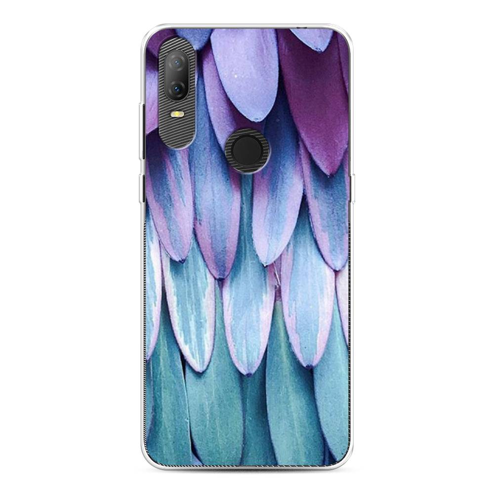 

Чехол на Alcatel 1V (2020) 5007U "Синее перо", Фиолетовый;голубой, 170950-3