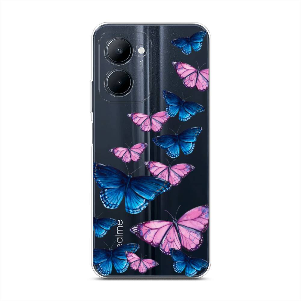 

Чехол Awog на Realme C33 "Полет бабочек", Синий;черный;розовый, 2511350-2