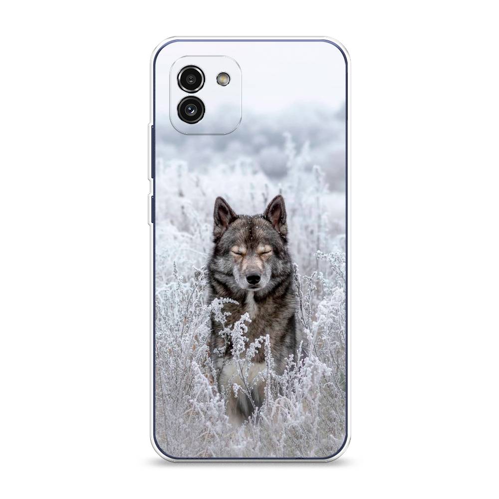 

Чехол Awog на Samsung Galaxy A03 / Самсунг A03 "Волк в поле", Белый;черный, 2104950-1