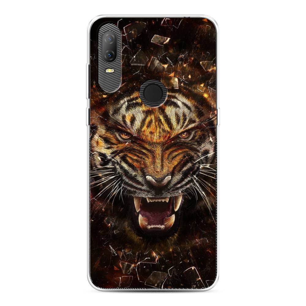 

Чехол на Alcatel 1V (2020) 5007U "Тигр осколки", Оранжевый;серый;черный, 170950-1