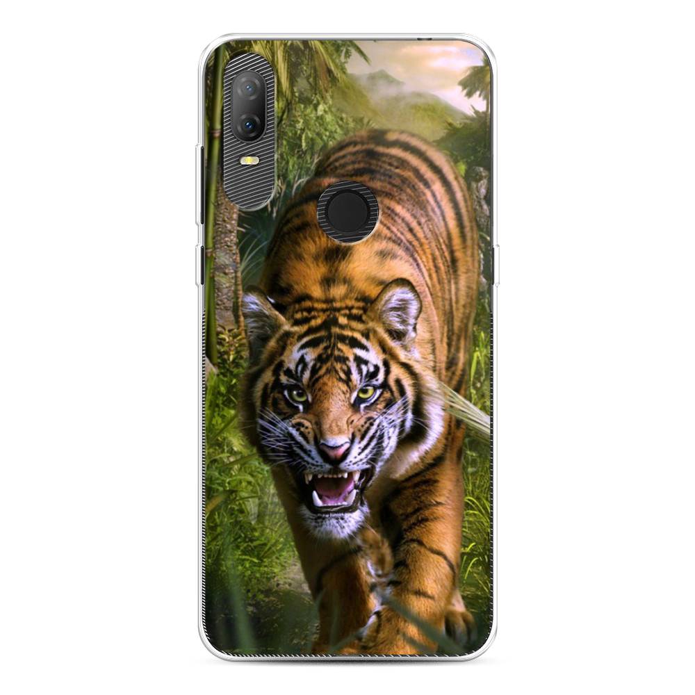 

Чехол на Alcatel 1V (2020) 5007U "Тигр в джунглях 2", Оранжевый;зеленый, 170950-1
