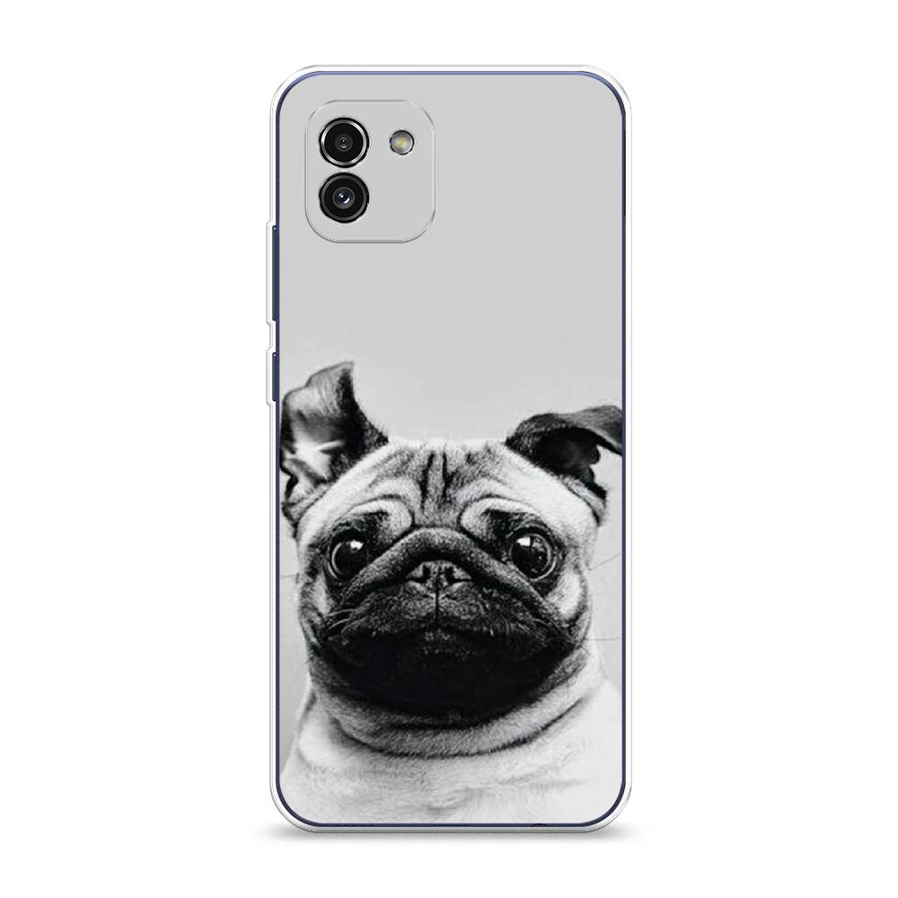 

Чехол Awog на Samsung Galaxy A03 / Самсунг A03 "Ушастый мопс", Серый, 2104950-1