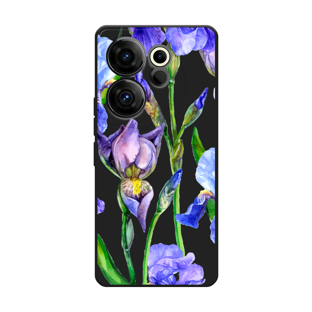 

Чехол Awog на Tecno Camon 20 Premier "Синие ирисы", Фиолетовый;голубой;зеленый