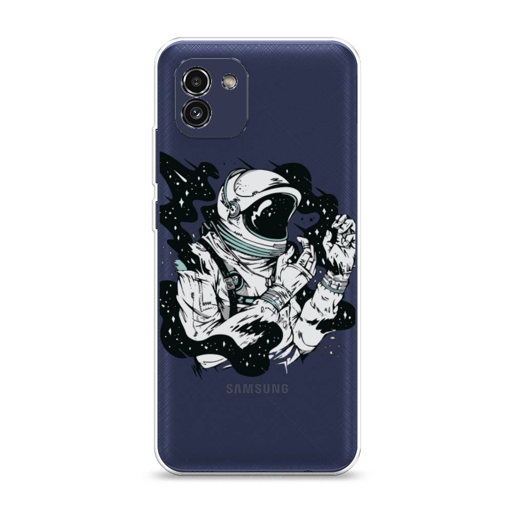

Чехол Awog на Samsung Galaxy A03 / Самсунг A03 "Космонавт арт", Черный;белый;прозрачный, 2104950-7