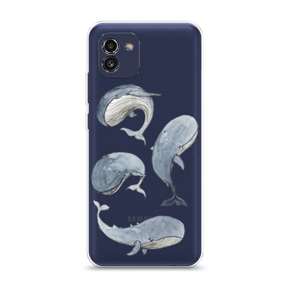 

Чехол Awog на Samsung Galaxy A03 / Самсунг A03 "Киты", Белый;прозрачный;голубой, 2104950-1