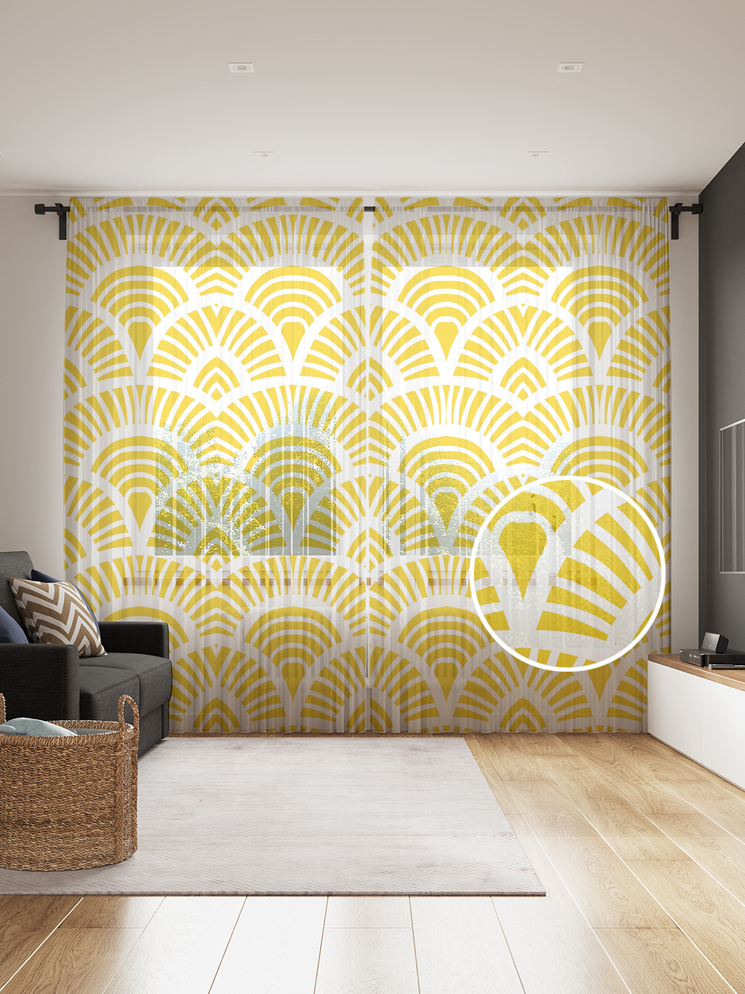 

Фототюль JoyArty "Японские мотивы", 145x265см (2 полотна со шторной лентой + 50 крючков), Японские мотивы