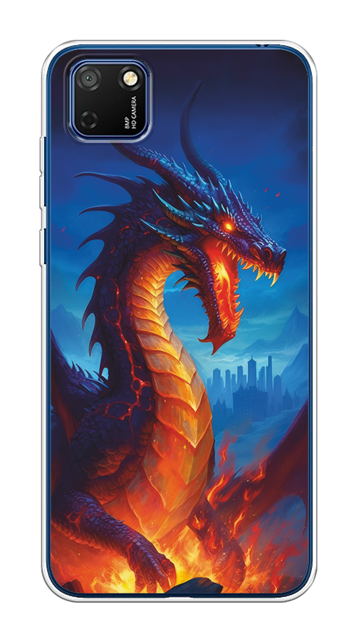 

Чехол на Honor 9S, Huawei Y5p "Дракон над лавой", Оранжевый;коричневый;синий, 6102650-1