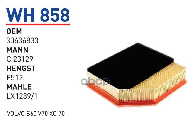 

Фильтр воздушный WH 858 WUNDER FILTER WH858 1шт