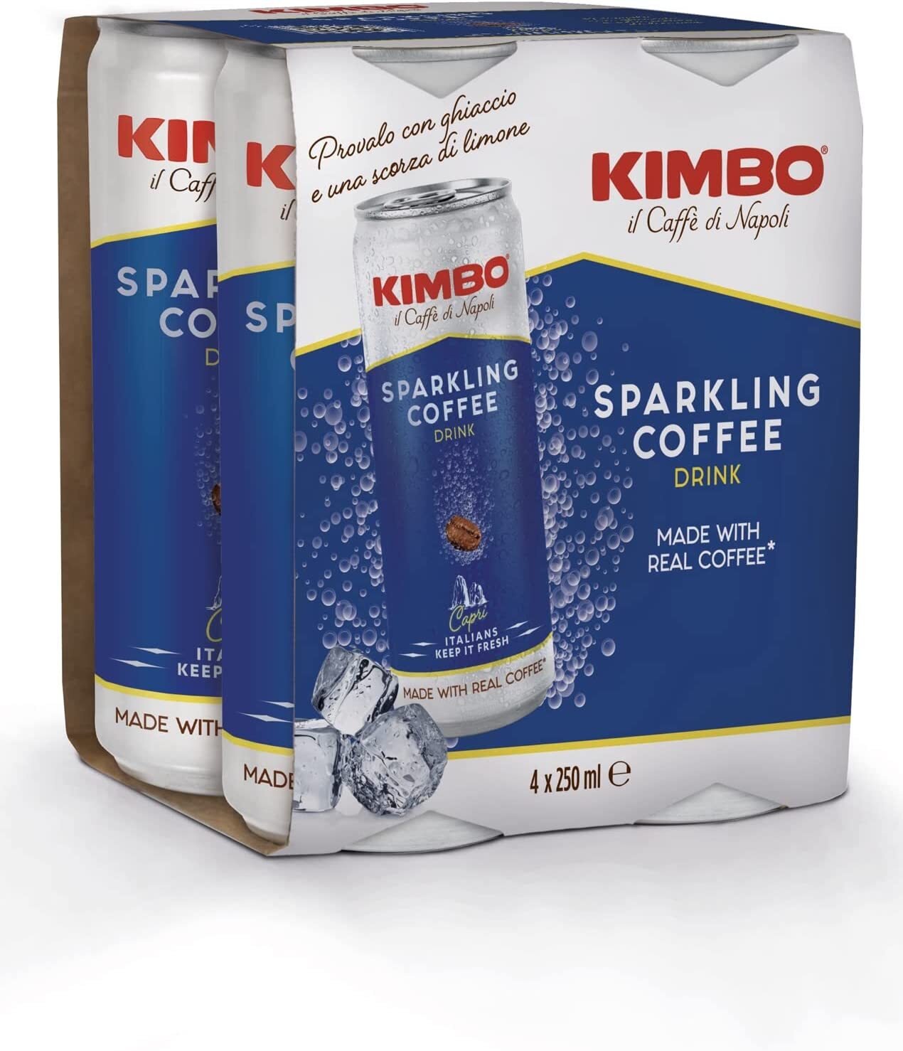 Кофе газированный Kimbo Sparkling coffee, 4 шт по 250 мл