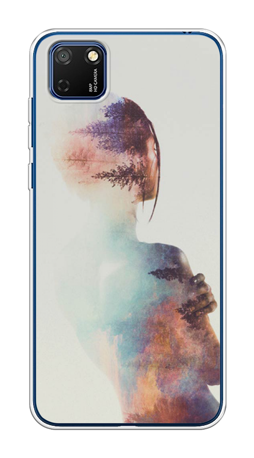

Чехол на Honor 9S, Huawei Y5p "Девушка-лес", Розовый;голубой;серый, 6102650-1