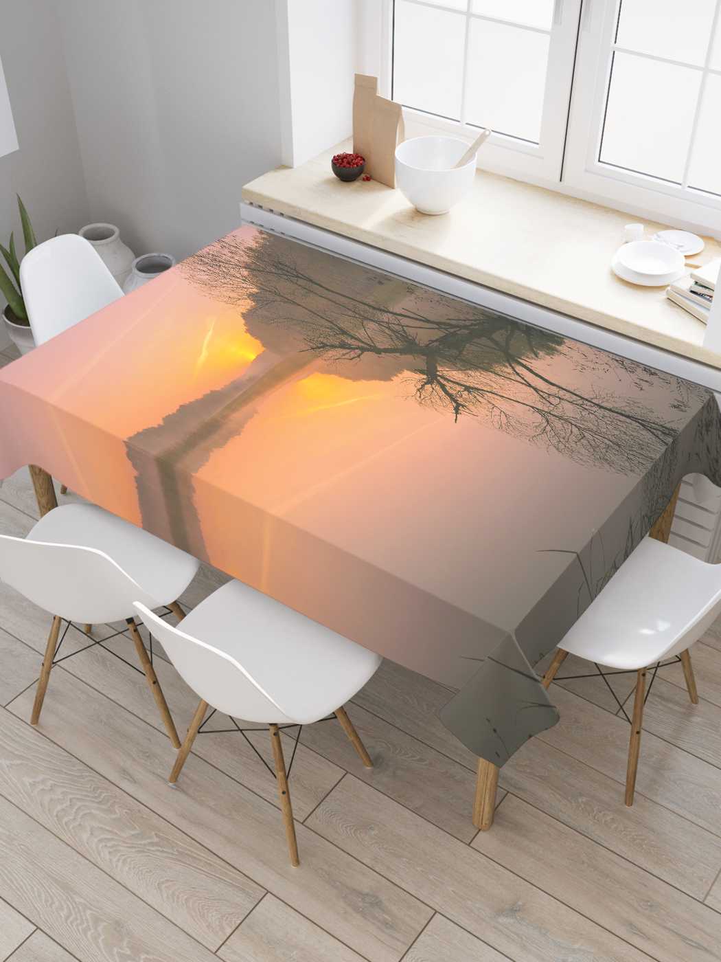 

Скатерть прямоугольная JoyArty "Закат за широкой рекой" из оксфорда, 120x145 см, Закат за широкой рекой