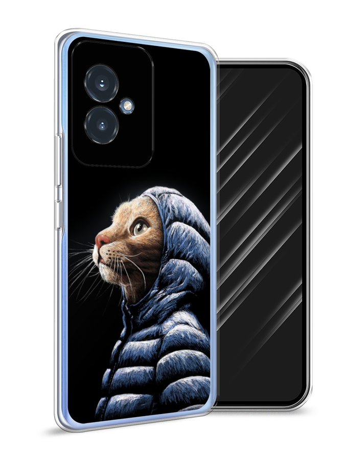 

Чехол Awog на Honor 100 "Кот в капюшоне", Черный;бежевый;синий, 6122750-1