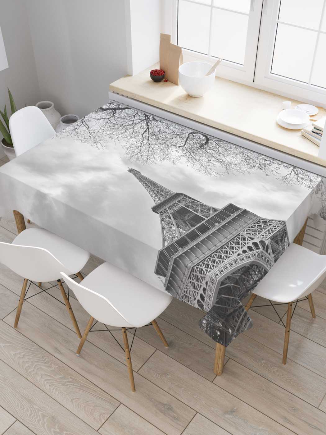 

Скатерть прямоугольная JoyArty "Эйфелева башня касается неба" из оксфорда, 120x145 см, Эйфелева башня касается неба
