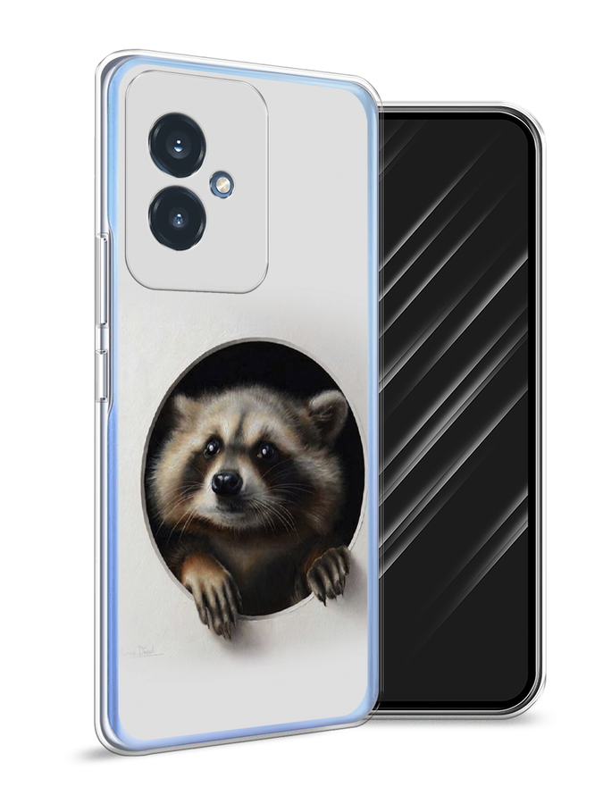 

Чехол Awog на Honor 100 "Любопытный енот", Коричневый;черный;белый, 6122750-1