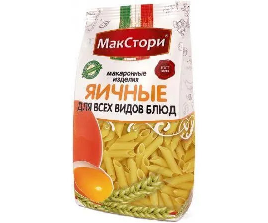 

Макаронные Изделия Яичные (перо) МакСтори, 350 г, 6 шт., ЯичныеПеро