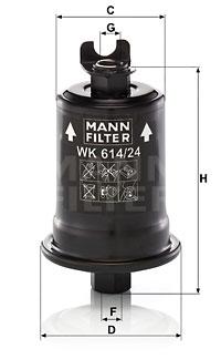 

Фильтр топливный MANN-FILTER WK614/24X, WK 614/24 X