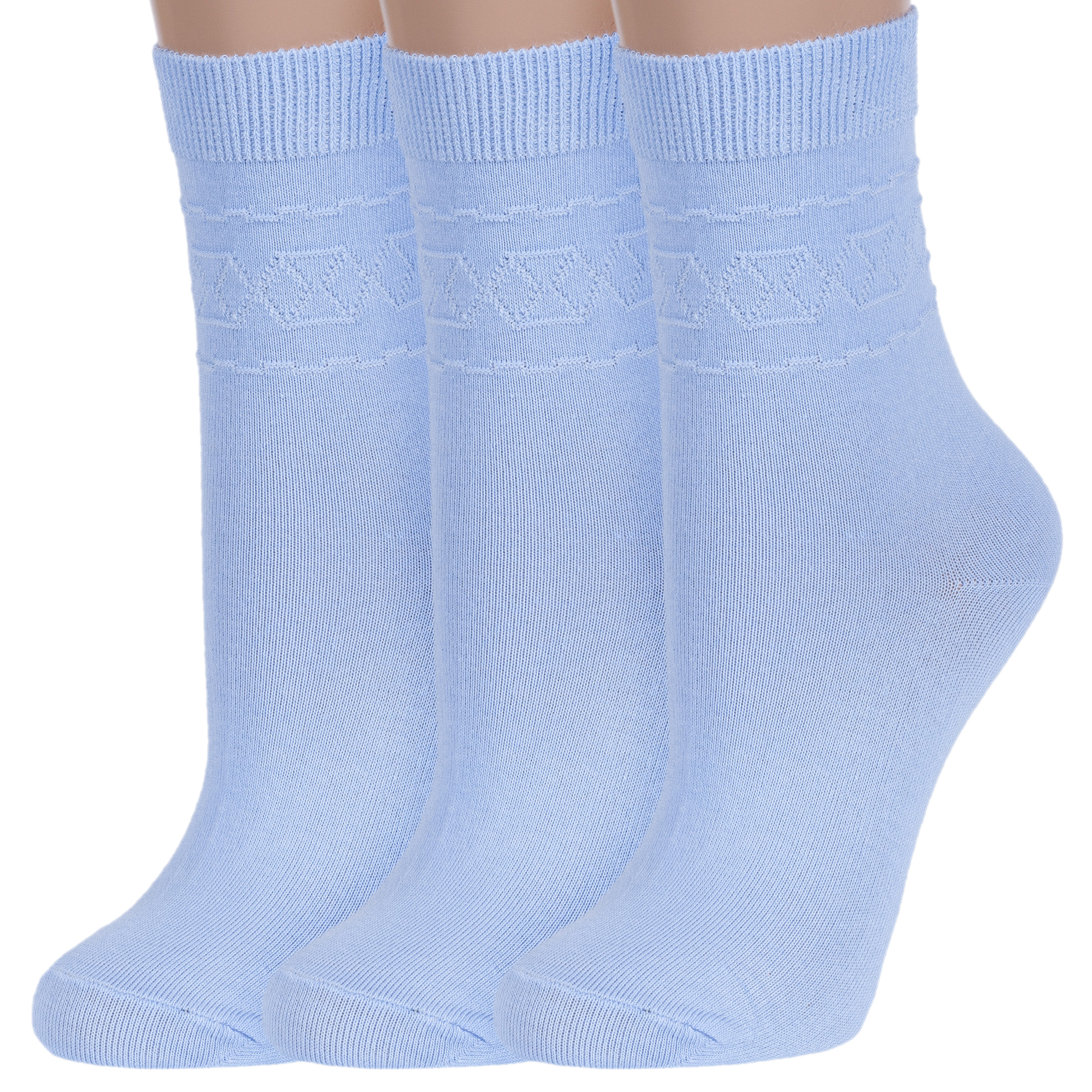 Комплект носков женских Rusocks 3-С-400 голубых 23
