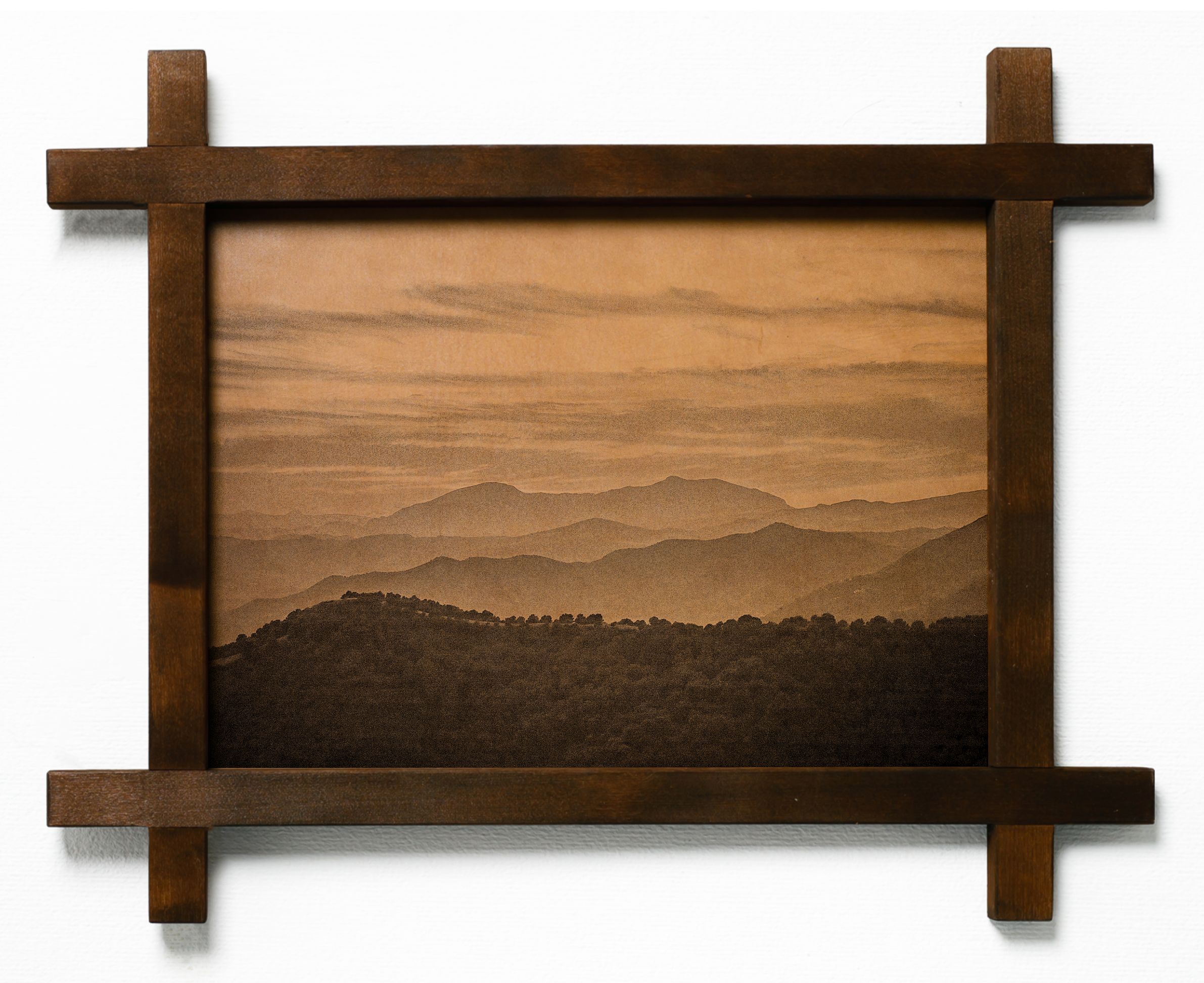 Картина BoomGift Горный пейзаж 4, гравировка на натуральной коже, 185