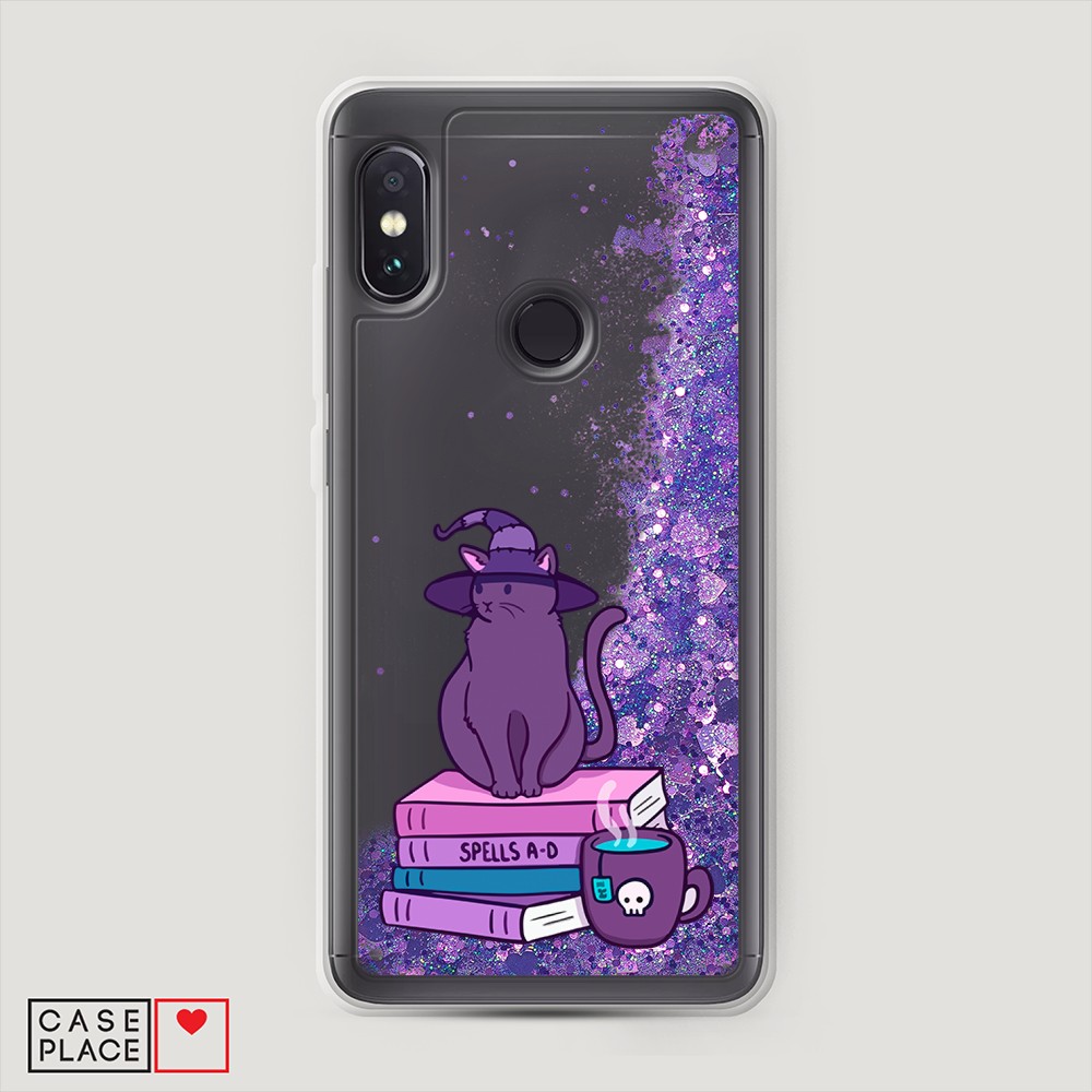 фото Жидкий чехол с блестками "magic cat" на xiaomi redmi note 5 awog