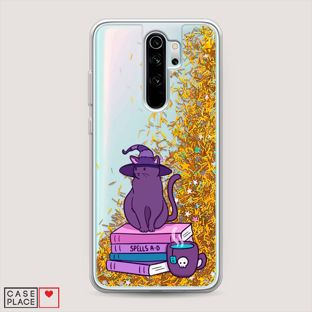 фото Жидкий чехол с блестками "magic cat" на xiaomi redmi note 8 pro awog