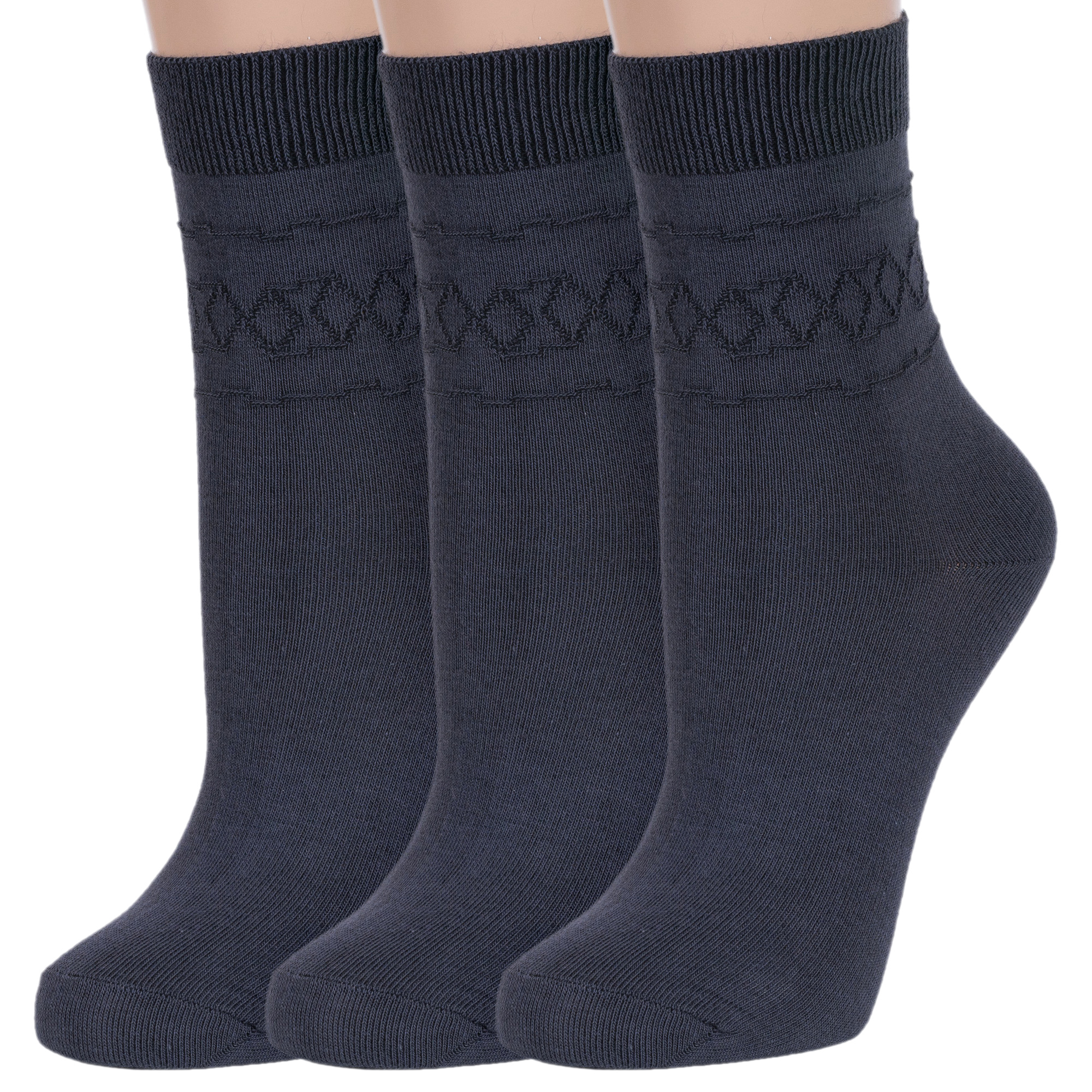 

Комплект носков женских Rusocks 3-С-400 серых 25, 3-С-400
