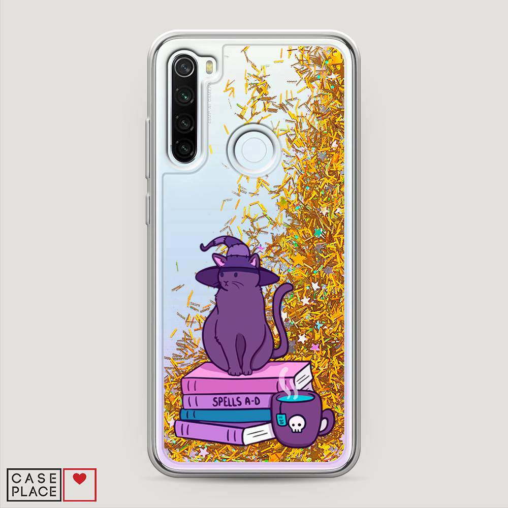 фото Жидкий чехол с блестками "magic cat" на xiaomi redmi note 8t awog