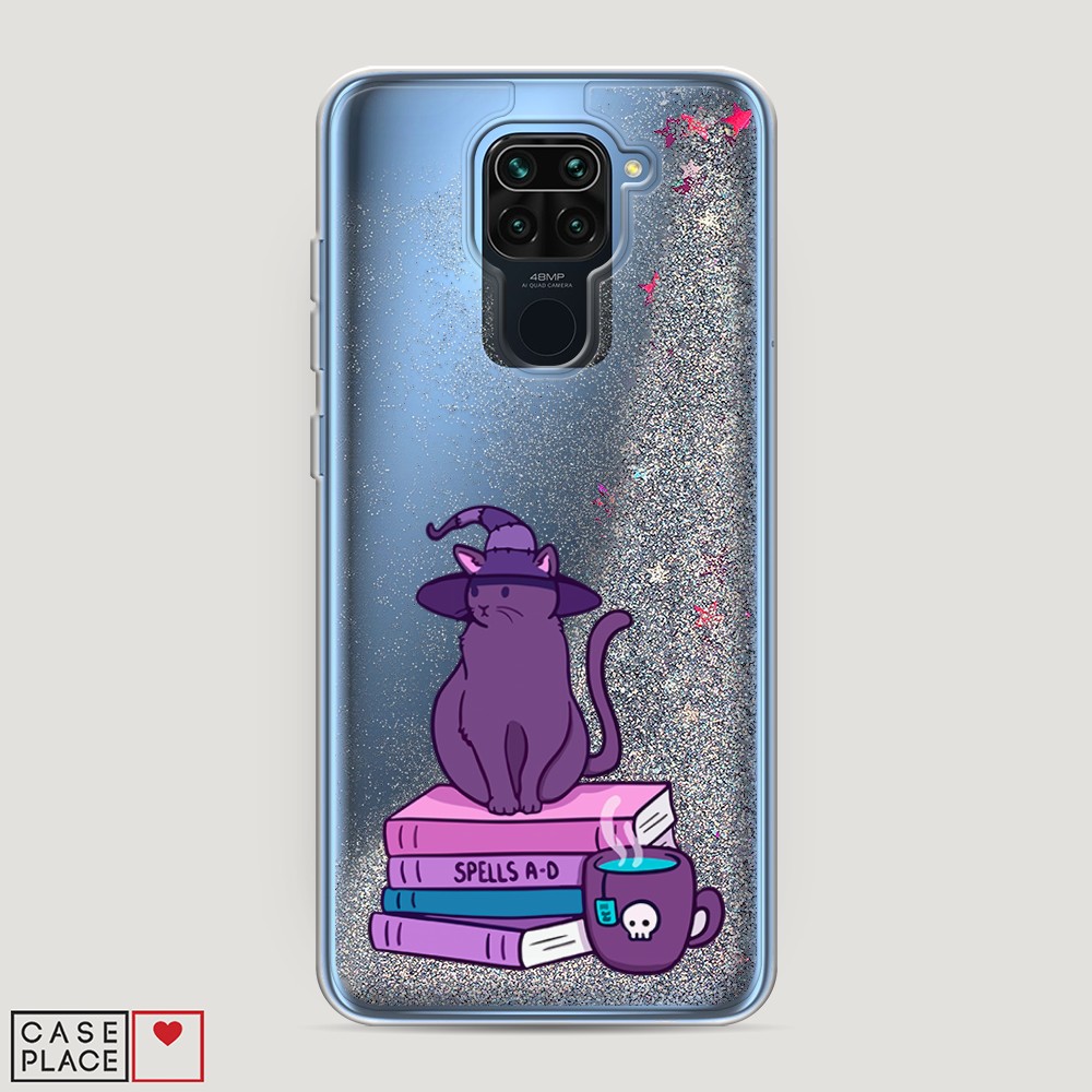 фото Жидкий чехол с блестками "magic cat" на xiaomi redmi note 9 awog