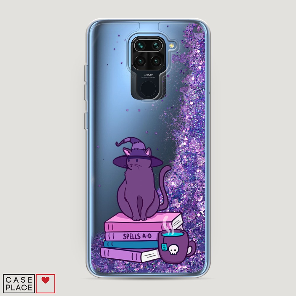 фото Жидкий чехол с блестками "magic cat" на xiaomi redmi note 9 awog