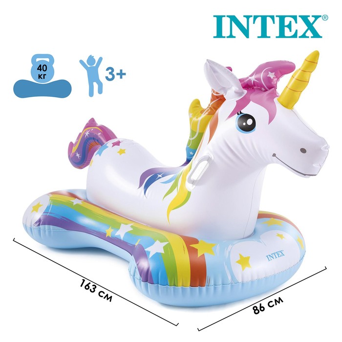 

Надувной матрас Intex Единорог 57552NP 163x86x80 см, Разноцветный, Единорог
