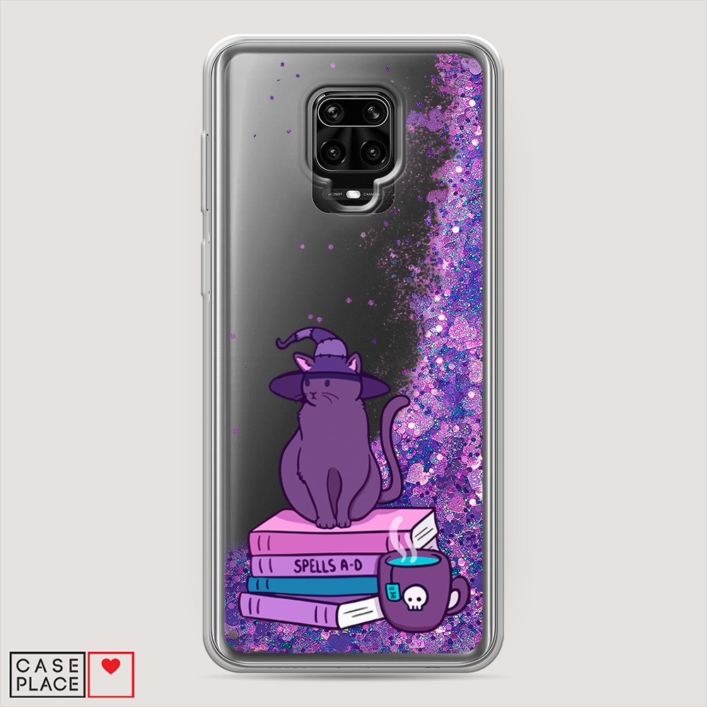 фото Жидкий чехол с блестками "magic cat" на xiaomi redmi note 9s awog