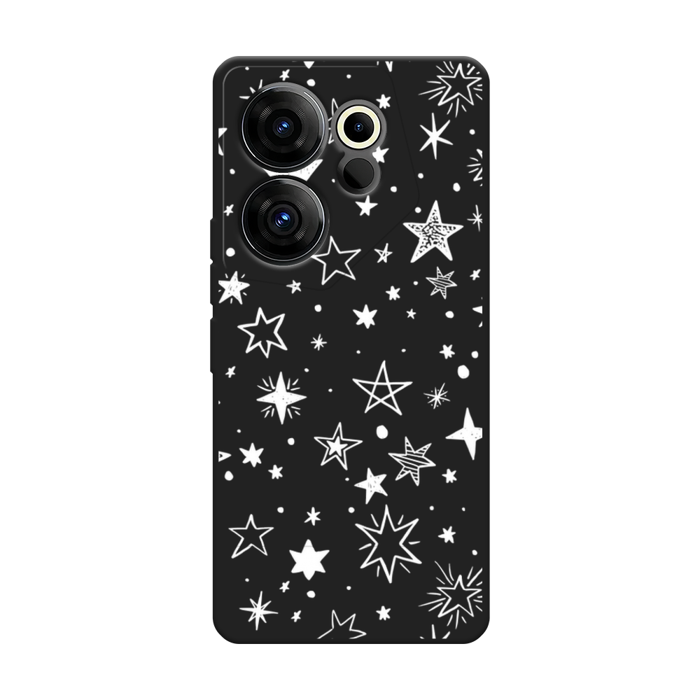 

Чехол Awog на Tecno Camon 20 Premier "Звездочки графика белая", Прозрачный;белый